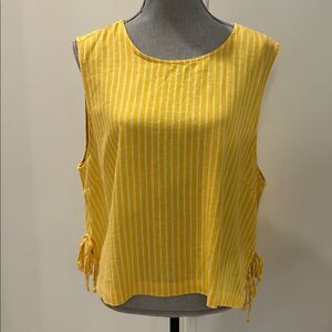 Marc New York Yellow Striped Sleeveless Top